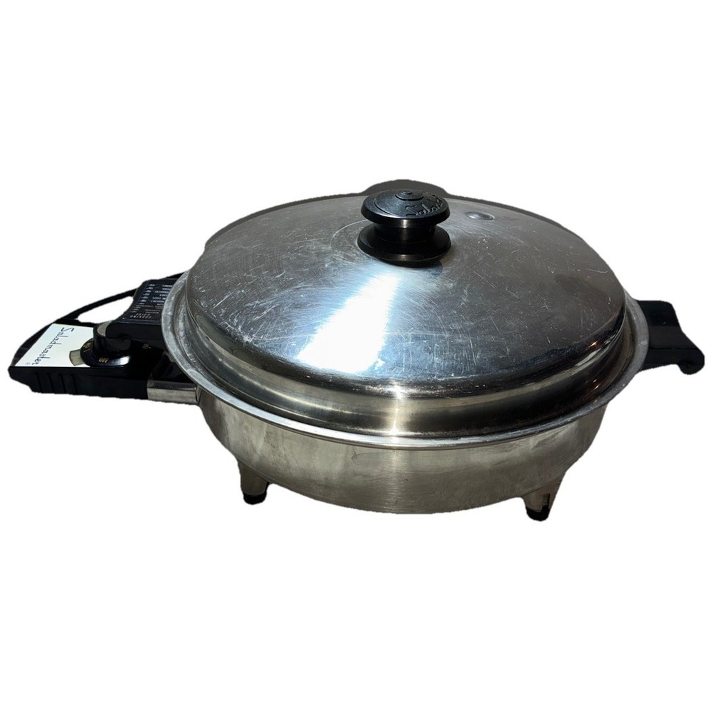 Vintage Saladmaster Electric Skillet Vapo Lid 17815 Stainless Steel 11" Works